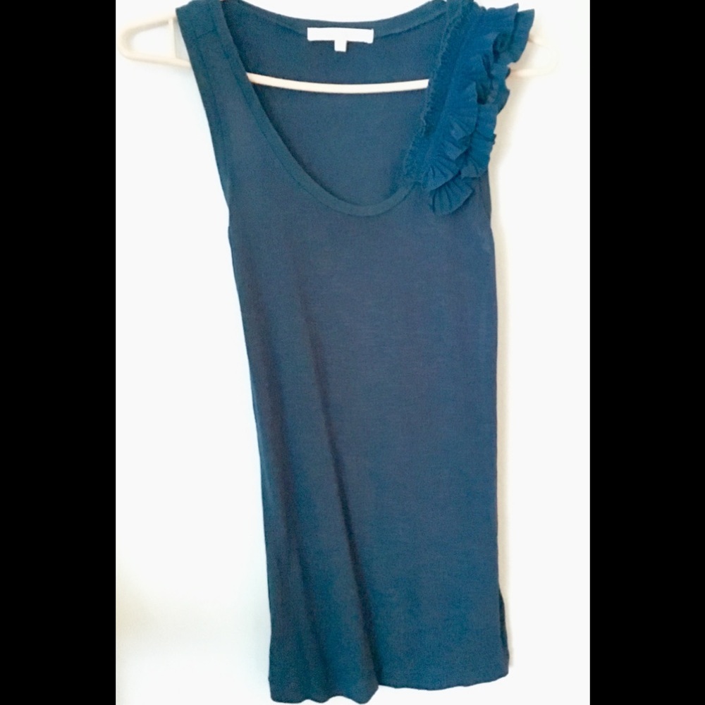 Blue Ruffle tank top - Picture 2 of 3